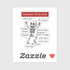 Adesivo Engraçado Anatomia Da Técnica De Submissões Jiu Ji