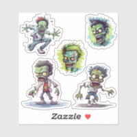 Engraçado Cartoon 5 Zombie Louco