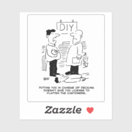 Adesivo Engraçado Cartoon da Loja de Varejo.