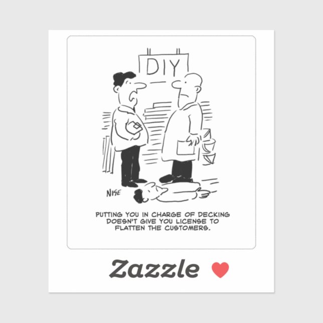 Adesivo Engraçado Cartoon da Loja de Varejo. (Folha)