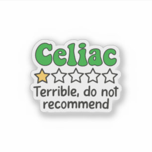 Adesivo Engraçado Celiac - Terrível, Não Recomende Sticker