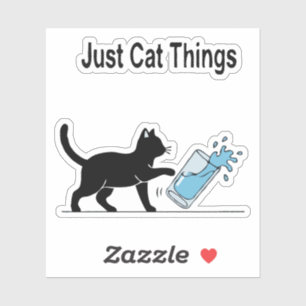 Adesivo Engraçado "Coisas Apenas Gatos" Preto Gato Espalha