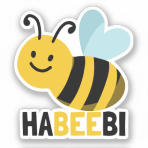 Adesivo Engraçado Cute Habeebi Bee Pun Habibi