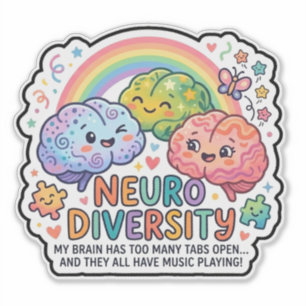 Adesivo engraçado da neurodiversidade