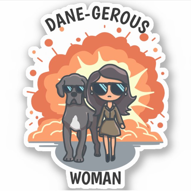 Adesivo Engraçado Dane Sticker | Mulher dinamarquesa-geros (Frente)