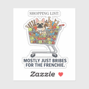 Adesivo engraçado de compras da Frenchie mimada