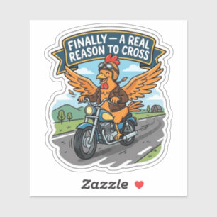 Adesivo Engraçado de Frango de Moto — Por que Cruz