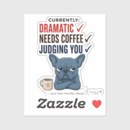 Adesivo engraçado do Bulldog Francês, Dramático Fr