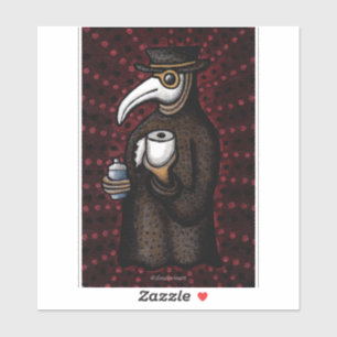 Adesivo Engraçado doutor com papel higiênico