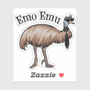 Adesivo Engraçado Emo Emu