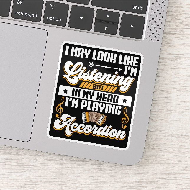 Adesivo Engraçado escutar na minha cabeça Estou tocando Ac (Detalhe)