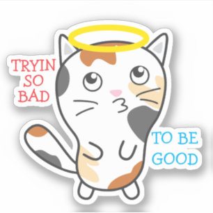 Adesivo Engraçado gatinho de gato malvado, personalizado