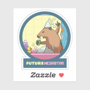 Adesivo Engraçado Groundhog Future Megastar Chá Cartoon