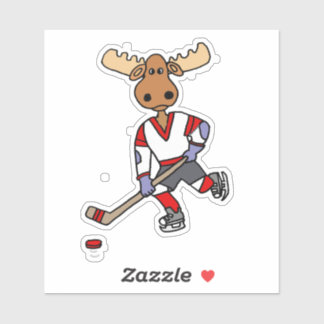 Adesivo Engraçado Moose Jogando Cartografia De Hóquei No G