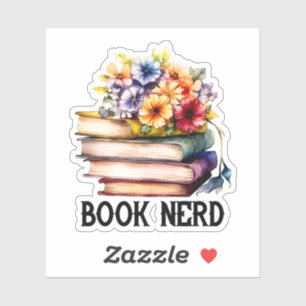 Adesivo Engraçado nerd de livros lendo amantes