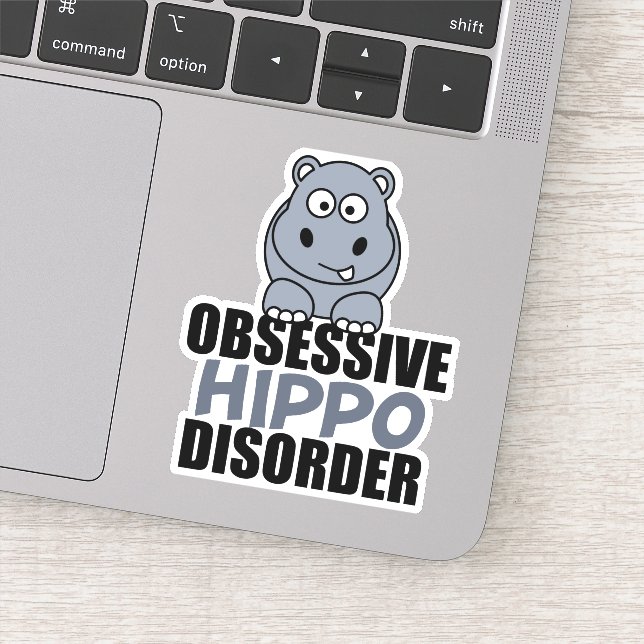 Adesivo Engraçado Obsessivo Disfunção Hippo (Detalhe)