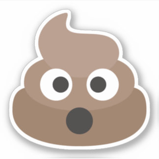 Adesivo Engraçado Poop Emoji
