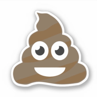 Adesivo Engraçado Poop Emoji