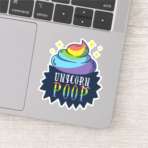 Adesivo Engraçado Poop Emoji Rainbow Cute