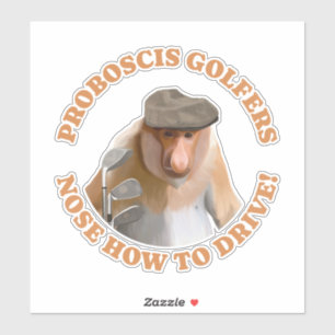 Adesivo Engraçado Proboscy Monkey Golf Amantes