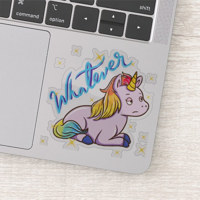Adesivo Engraçado Rainbow Unicorn, qualquer coisa (Detalhe)