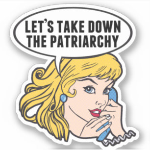 Adesivo Engraçado Retro Feminista Pop de Arte Anti-Patria