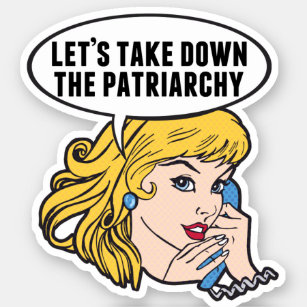 Adesivo Engraçado Retro Feminista Pop de Arte Anti-Patriar