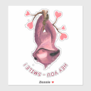 Adesivo Engraçado Romântico Sloth Smile Sticker