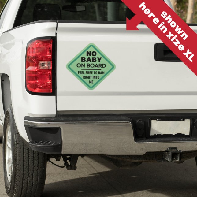 Adesivo Engraçado Verde Sem Bebê no Pára-choque de Adultos (Criador carregado)