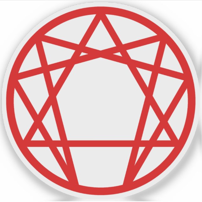 Adesivo Enneagram (vermelho) (Frente)