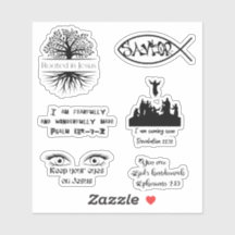 Enraizado no pacote de autocolantes preto de Jesus