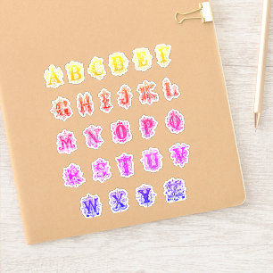 Adesivo Entalhe colorido das letras de bloco sheet/26 do