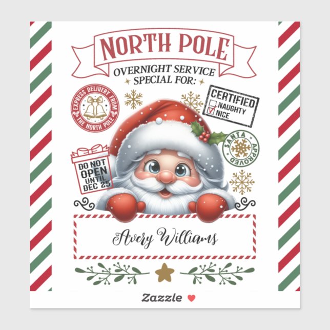 Adesivo Entrega Especial Bonita De Natal De Papais noeis (Folha)