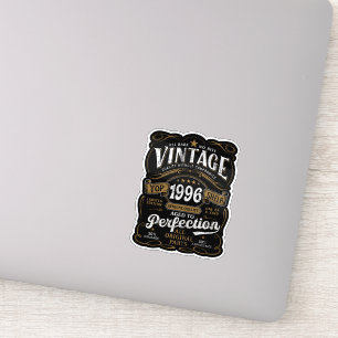 Adesivo Envelhecido à Perfeição Vintage 1996 Aniversário d