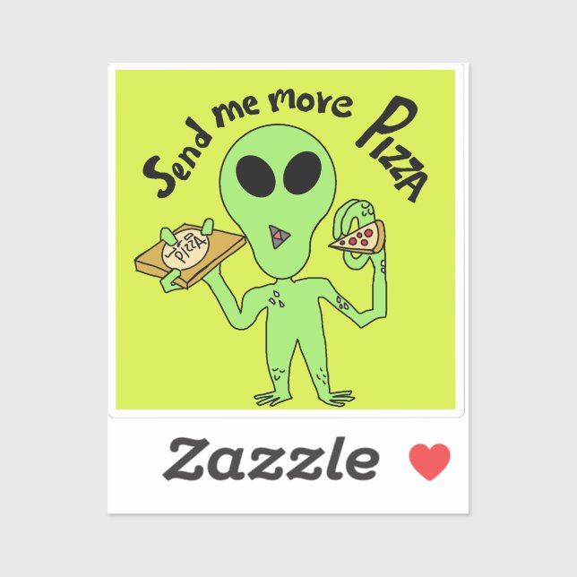 Adesivo envie-me mais pizza ufo (Folha)