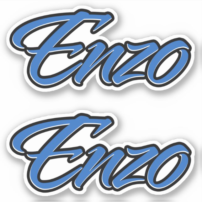Adesivo Enzo Name blue Aufkleber Sticker Stickerset (Frente)