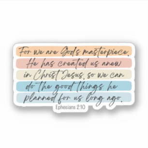 Adesivo Ephesianos 2:10 Gods Masterpart