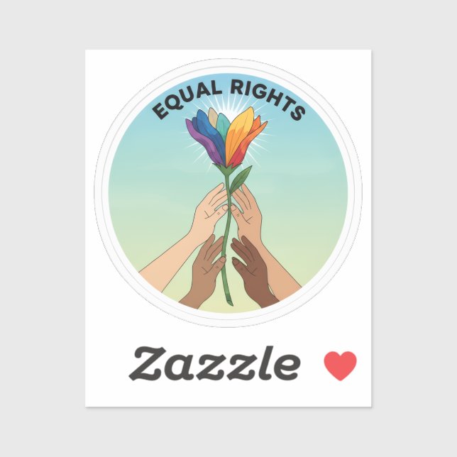 Adesivo Equal Rights Rainbow Flower – Diversity and Unity (Folha)