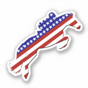 Adesivo Equestre Patriótico dos EUA