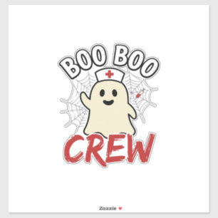 Adesivo Equipe Boo Boo Enfermeira de Halloween Fantasma De
