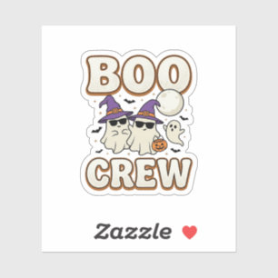 Adesivo Equipe Boo Fantasma Halloween Design Vetorial Vint