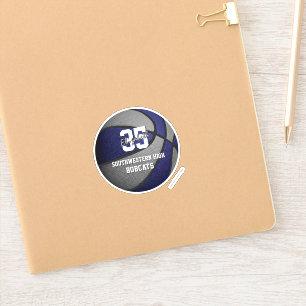 Adesivo equipe da cinza azul colore meninas basquetebol ma