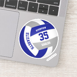 Adesivo equipe da cinza azul colorido voleibol feminino