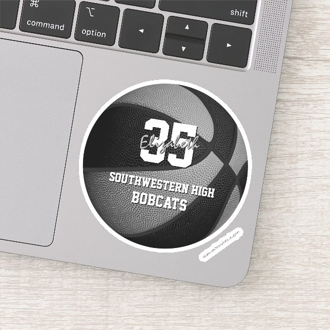 Adesivo equipe da cinza negra colorido bola de basquetebol (Detalhe)