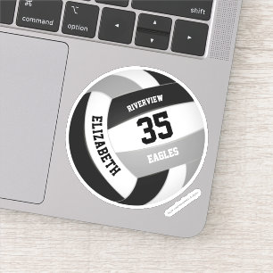 Adesivo equipe da cinza negra colorido voleibol feminino