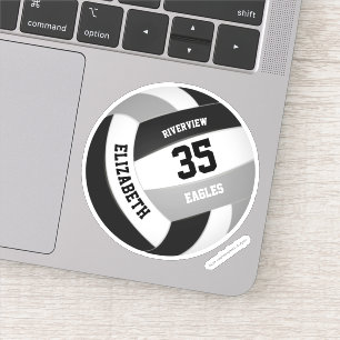 Adesivo equipe da cinza negra colorido voleibol feminino