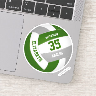 Adesivo equipe da cinza verde colorido voleibol feminino