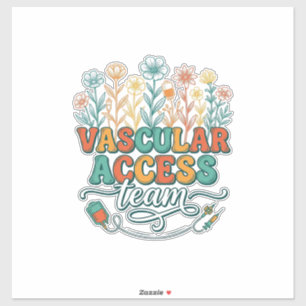 Adesivo Equipe de Acesso Vascular Camisa Floral Médica Des