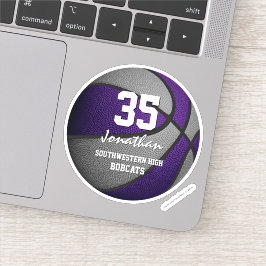 Adesivo Equipe de basquete da cinza roxa colore presentes