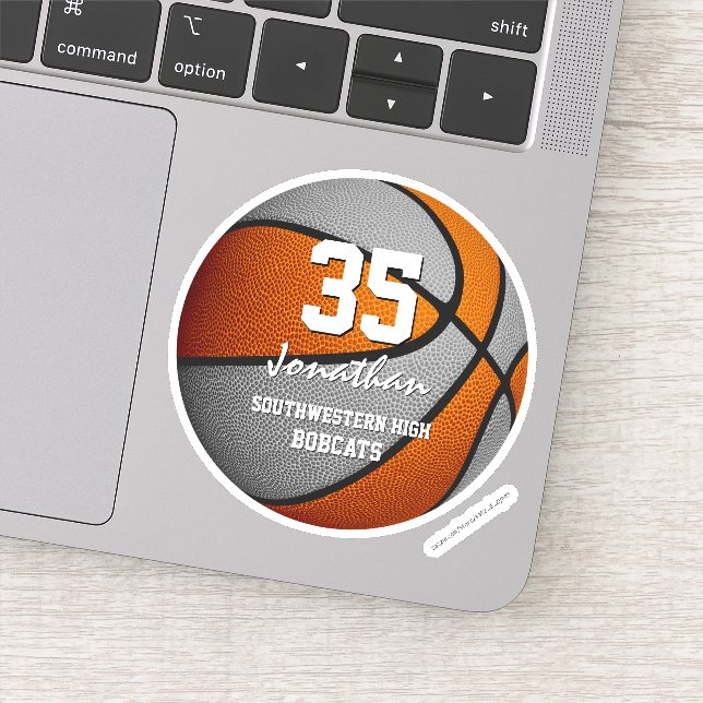 Adesivo Equipe de basquetebol da cinza laranja presentes e (Detalhe)